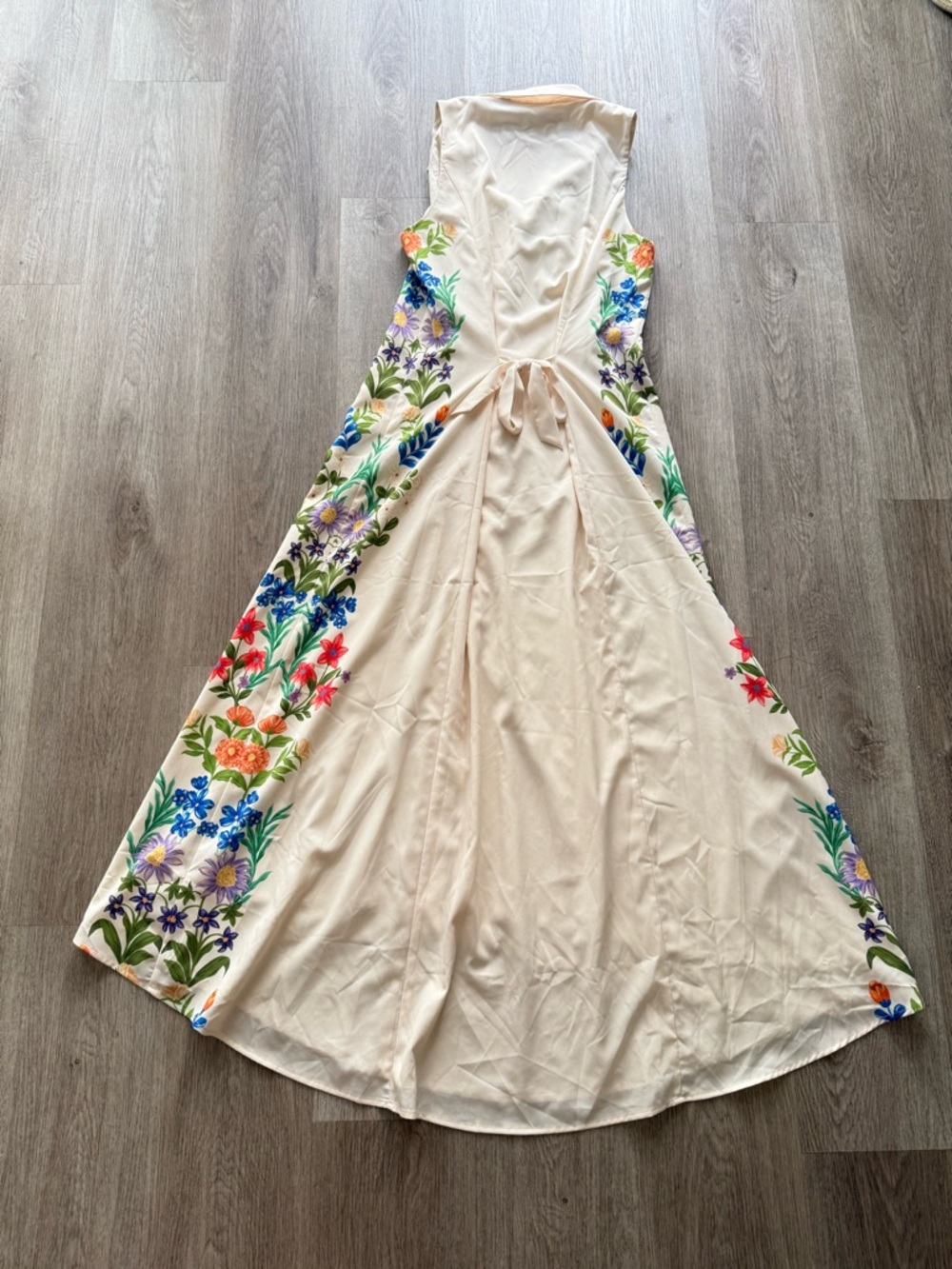 hutch florantina cream floral print poplin button front midi dress size small - Picture 9 of 12